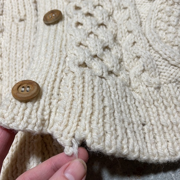 Vintage Handmade Cable Knit Wool Fisherman Sweater - Picture 7 of 13